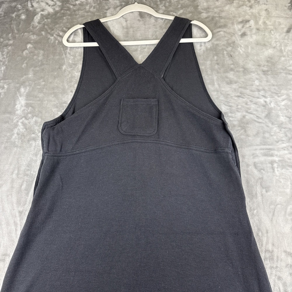 Vintage Erika Studio Overall Dress Women's‎ M Black Buttons Ribbed 90's (1250) - Picture 7 of 12